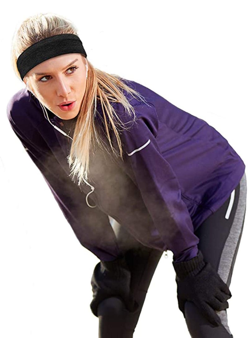 SYOSI أربطة رأس رياضية مرنة للرجال والنساء باللون الأسود، الأرجواني، الرمادي 3 قطع - Image 5