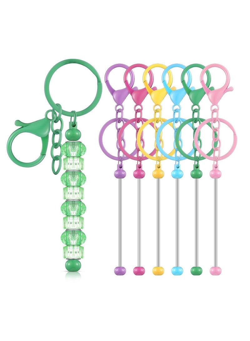 Excefore Beadable Keychain Bars, Blanks Stylish Beaded Keychain Bar, DIY Keychain Accessories, for Pendant Crafts Jewelry Making Gift (6 Pcs) - Image 1
