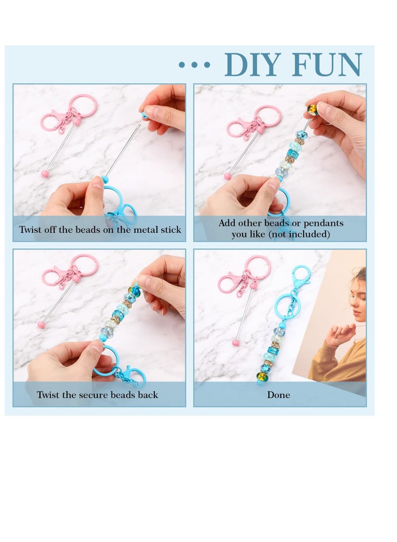 Excefore Beadable Keychain Bars, Blanks Stylish Beaded Keychain Bar, DIY Keychain Accessories, for Pendant Crafts Jewelry Making Gift (6 Pcs) - Image 5