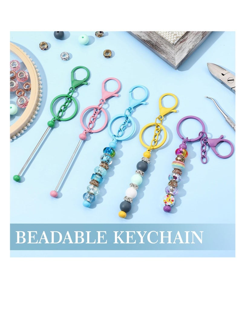 Excefore Beadable Keychain Bars, Blanks Stylish Beaded Keychain Bar, DIY Keychain Accessories, for Pendant Crafts Jewelry Making Gift (6 Pcs) - Image 2
