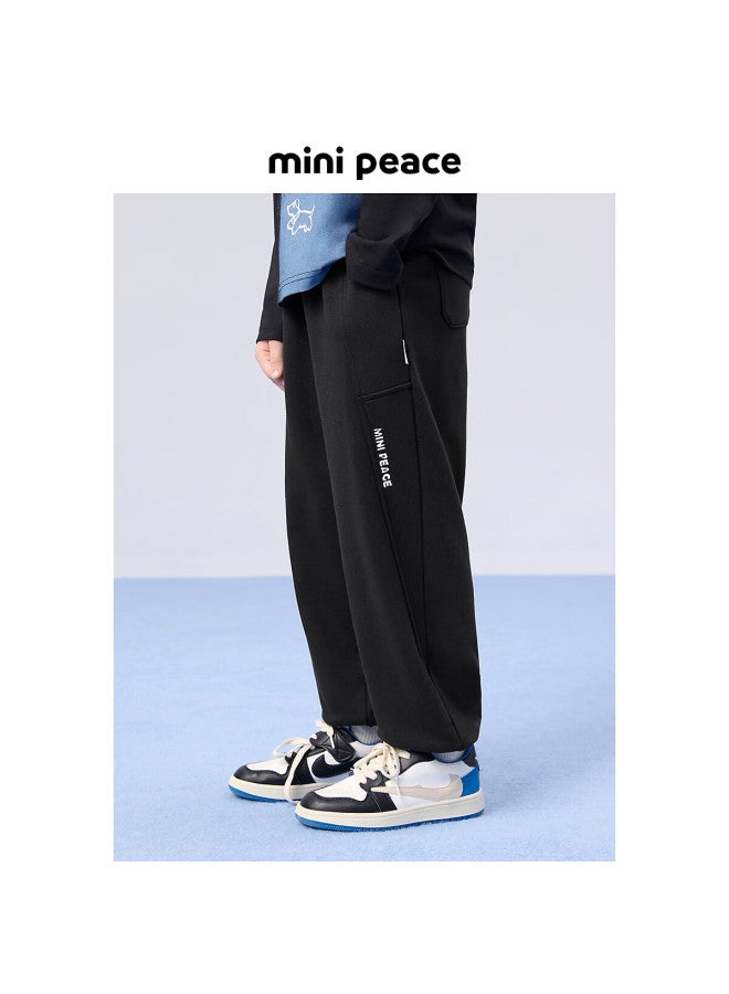 Minipeace Boys' Knitted Trousers Faghf1294, Black, 130cm - Image 1