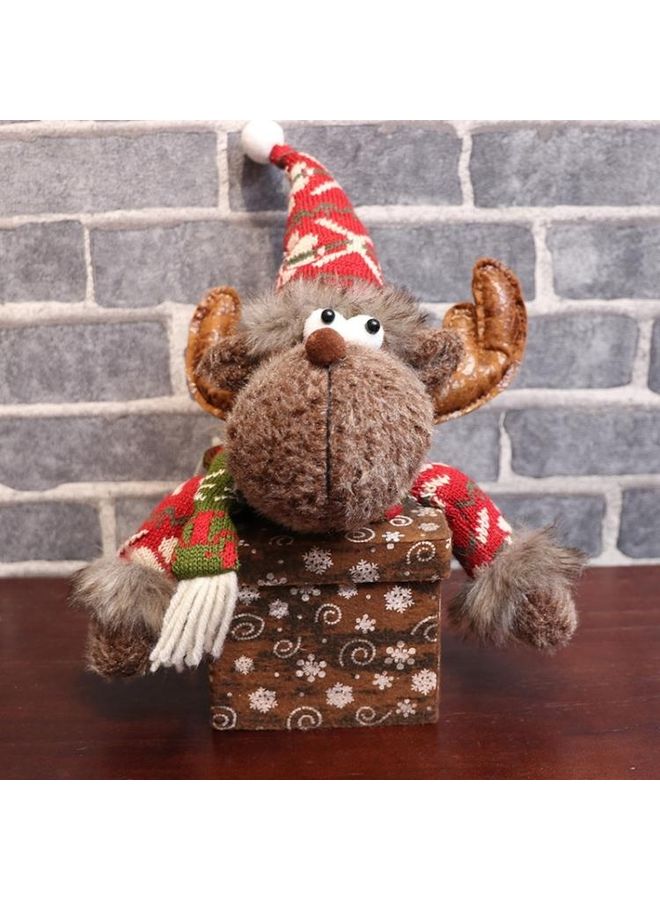 Doll Decoration Square Snowflake Gift Box Brown - Image 1