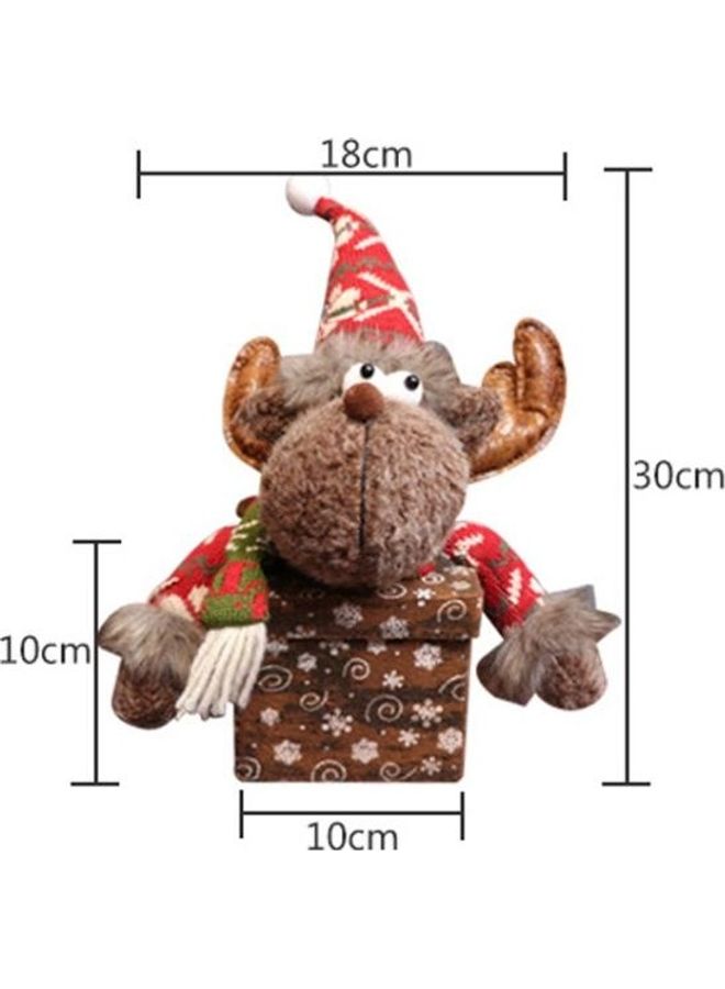 Doll Decoration Square Snowflake Gift Box Brown - Image 3