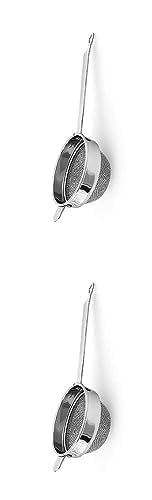 Entisia Double Mash Filter Net Tea Strainer - 1 Pcs Stainless Steel Strainer Tea Double Mash Filter with Handle Tea Infuser Chalni, Last Strainer Use for Coffee, Juice, Soup, Milk, Oil (9.5) - Image 2