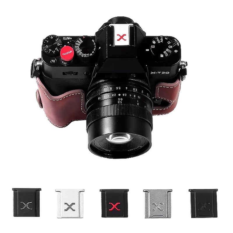 KingMa X Hot Shoe Cover Metal Protective case for Camera Dust Flash Level Protection Cover Camera Styling Accessories Compatible with Fujifilm Fuji Cameras in 6 diffrent Style (Silver Blank) - Image 4