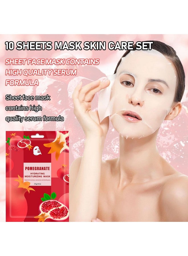 WYBLZPXZ 10 Pack Fruits Sheet Face Mask Skin Care Setdeep Hydrating Facial Mask For All Skin Typesmildness Long Lasting Moisturizing Face Masks Skincare For Men & Women - Image 2
