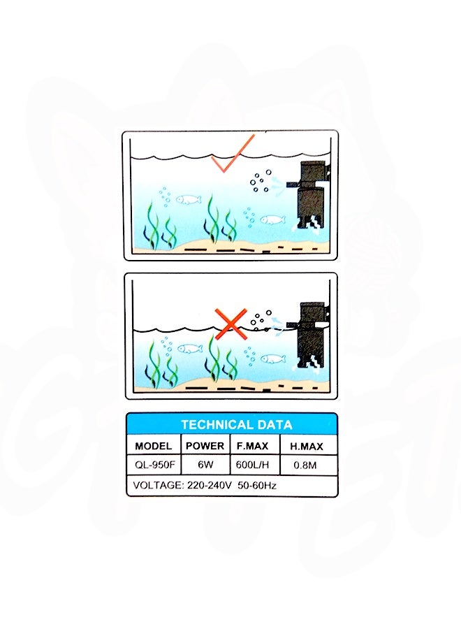 برفكت مضخة غاطسة مزودة بفلتر داخلي | QL-950L - Image 3