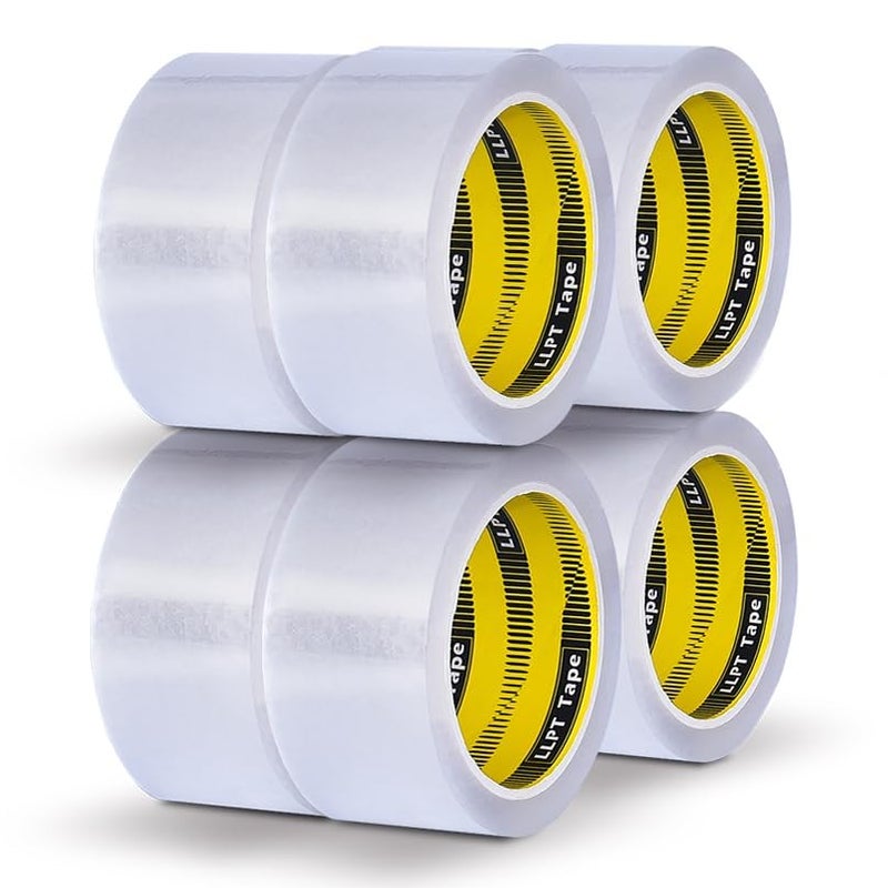 LLPT Packaging Tape, 1.88" x 65 Yards, Pack of 8, Clear White, High Industrial Strength, High Viscosity, Safe Sealing on All Types of Boxes for Shipping and Moving Mailing Boxes (PT4860WC08) - Image 1
