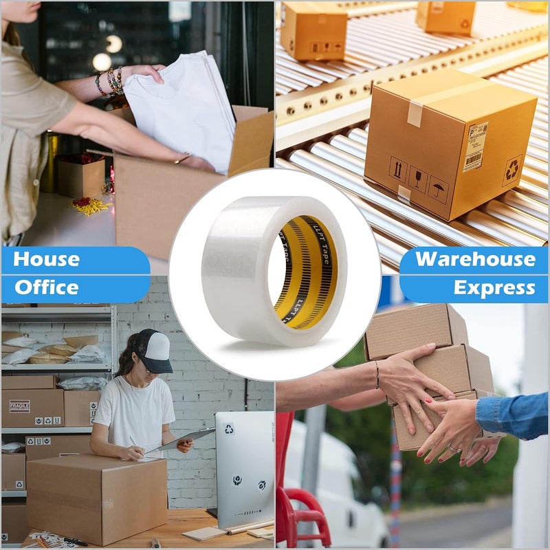 LLPT Packaging Tape, 1.88" x 65 Yards, Pack of 8, Clear White, High Industrial Strength, High Viscosity, Safe Sealing on All Types of Boxes for Shipping and Moving Mailing Boxes (PT4860WC08) - Image 5