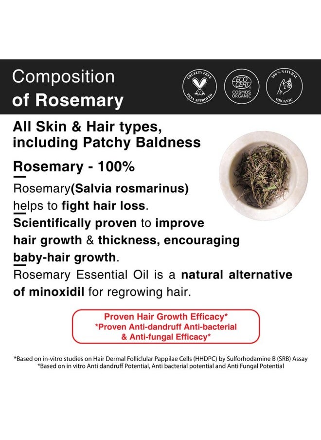 Soulflower Rosemary Essential Oil For Hair Growth, Nourishment, Thick & Strong Hair, Moisturising Skin | Clinically Tested & Ecocert Certified Organic 100% Pure, Natural| Pack Of 2 15Ml Each  - Image 3