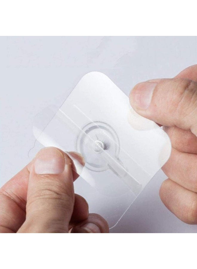 Transparent Wall Hook Stainless Steel Nail-Free Pack of 10 Strong Adhesive Hangers for Home Kitchen Bathroom - Image 3