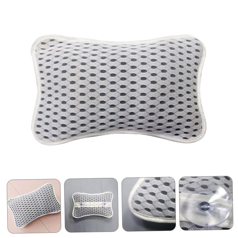 Non Slip Mesh Bathtub Pillow Headrest For Neck Back Support Soft Polyester Cushion Spa Relaxation - Image 4