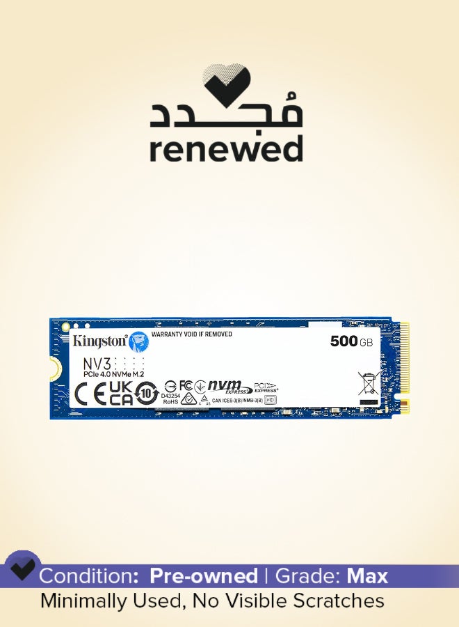 كينغستون Renewed - NV3 PCIe 4.0 NVMe Internal SSD 500GB M.2 2280, Ultra Fast Storage for Laptops, Up to 5000MB/s Read Speed - SNV3S/500G 500 GB - Image 1