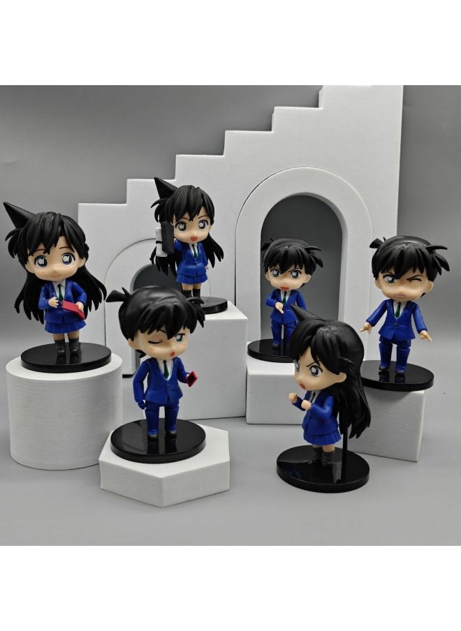 ماركة غير محددة - زخارف محيطية مصنوعة يدويًا من Strange Thief Kidd Detective Conan من Kudo Shinichi، إصدار Q Conan 6 زخارف مصنوعة يدويًا - اللون: مجموعة من 6 شخصيات Conan واقفة - المواصفات: حقيبة - Image 1