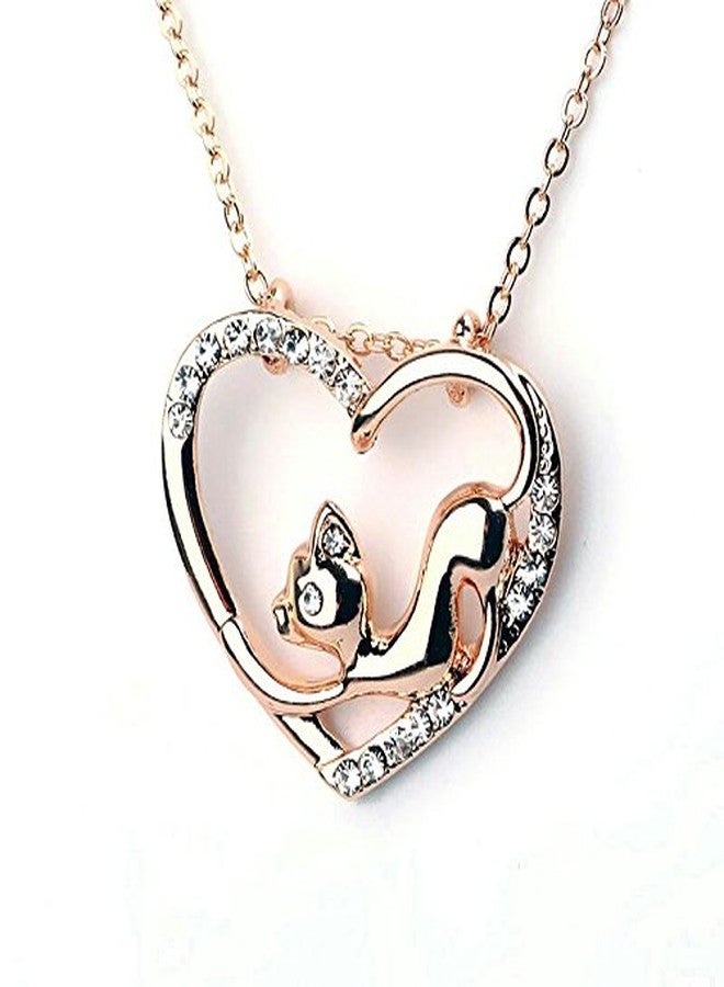 Valentine Gifts : YouBella Jewellery Valentine Collection Pendant Necklace Jewellery for Girls and Women (Gold)