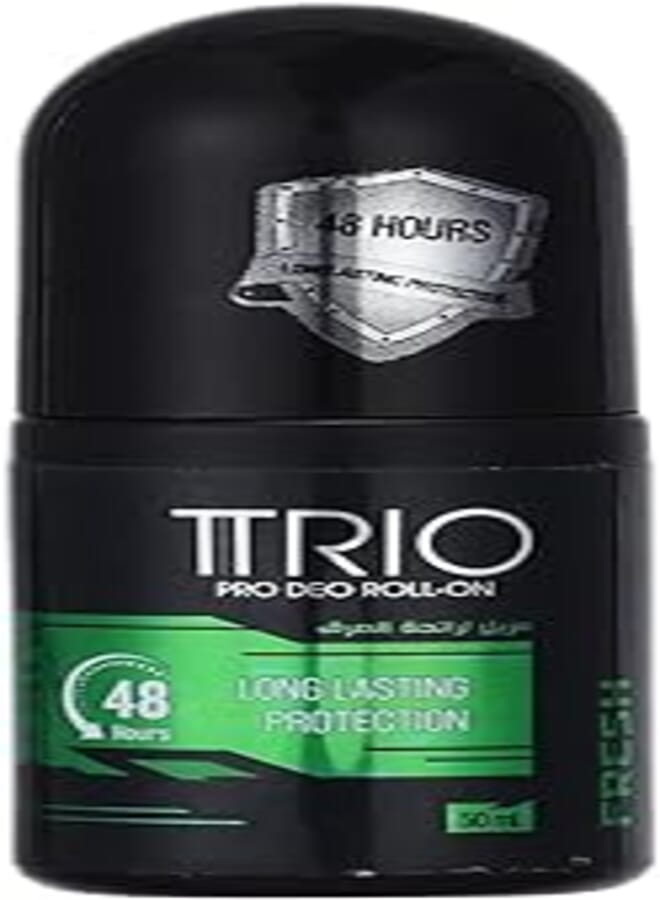 Trio fresh roll on deodorant for men, 50 ml