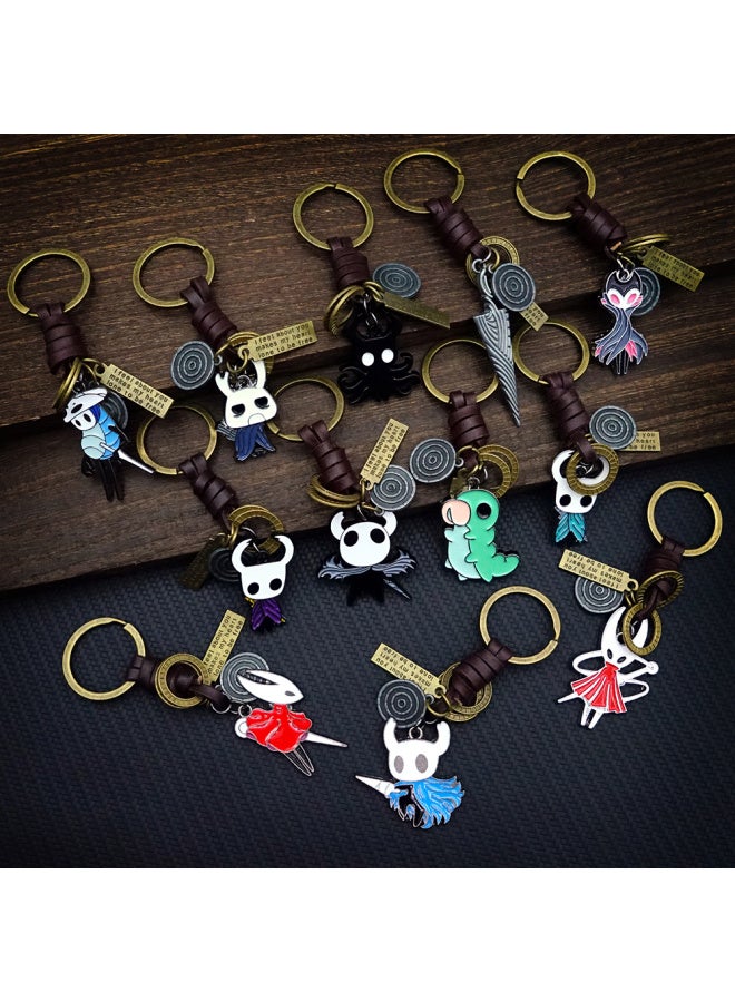 Hollow Knight Keychain Bone Nail The Pale king Figure Keyring Keychains for Men Game Accessories Car Key Ring llaveros-Color:2