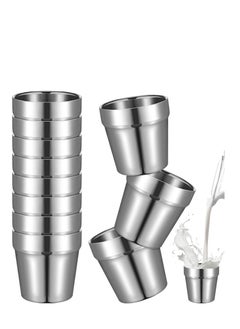 Metal Cups for Toddlers Kids 6 Pcs Stainless Steel Insulated Tumblers Children Stainless Steel Cup Double Wall Vacuum Insulated Tumblers Mug for Preschoolers Drinking Training Camping Traveling