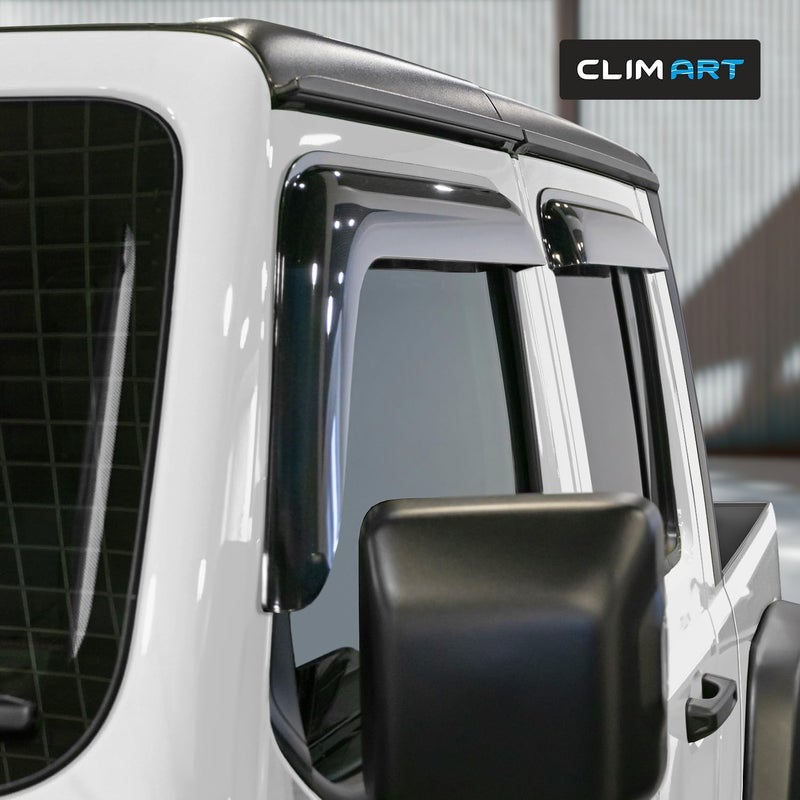 CLIM ART حراس المطر المتينين من CLIM ART لجيب غلادياتور 2020-2023 - 4 قطع من واقيات النوافذ اللاصقة - Image 2