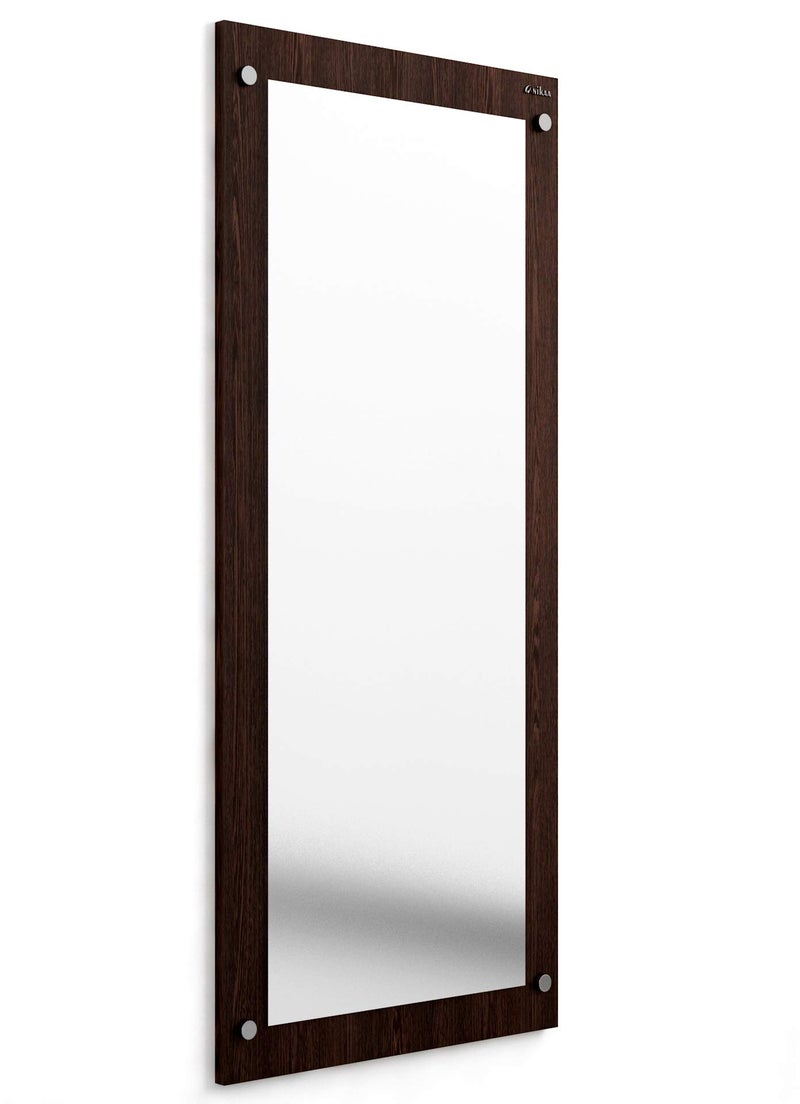 Anikaa Sofi Engineered Wood Dressing Full Length Rectangular Wall Mounted Mirrors (Wenge Big) Framed - Image 2