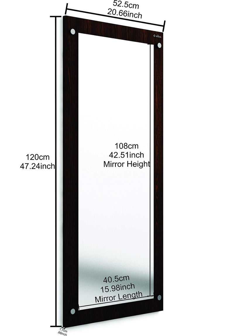 Anikaa Sofi Engineered Wood Dressing Full Length Rectangular Wall Mounted Mirrors (Wenge Big) Framed - Image 4