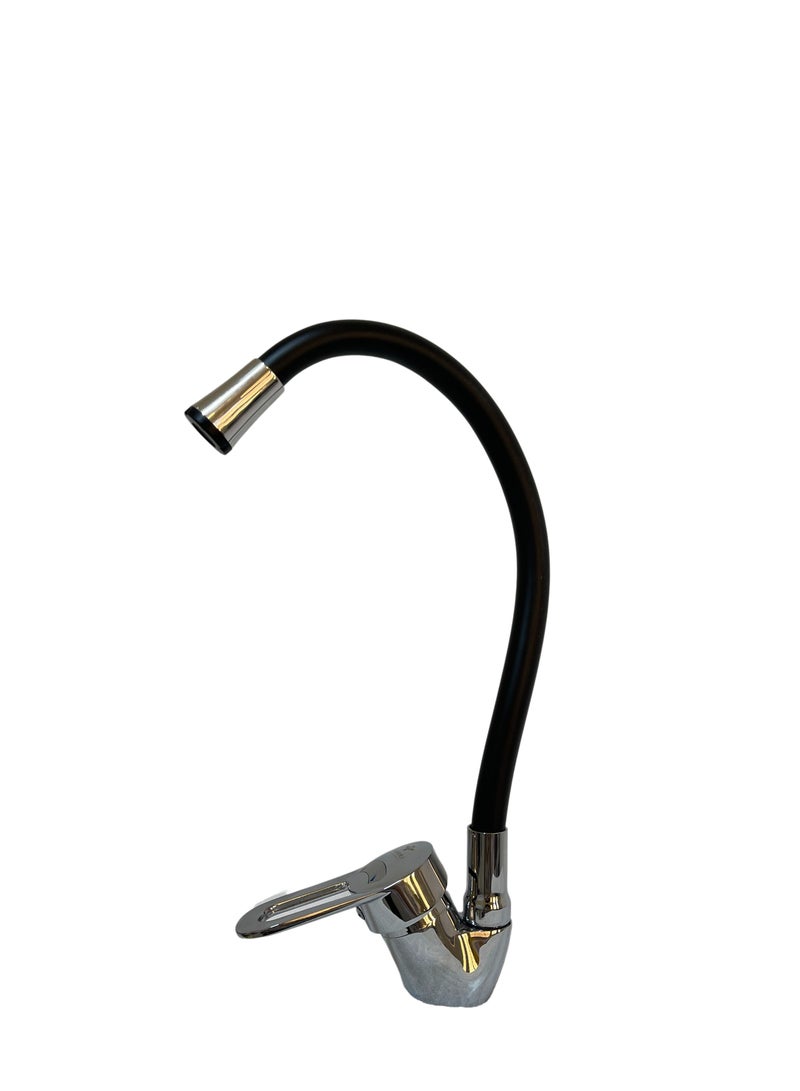 Kitchen Sink Mixer With Flexible Hose In Black Stainless Steel - Image 1