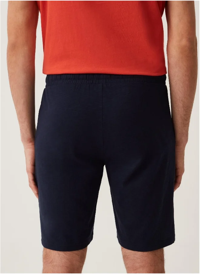 او في اس Grand&Hills cotton slub Bermuda joggers with print