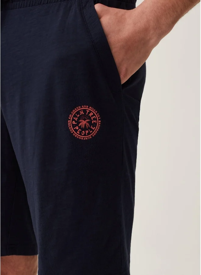 او في اس Grand&Hills cotton slub Bermuda joggers with print