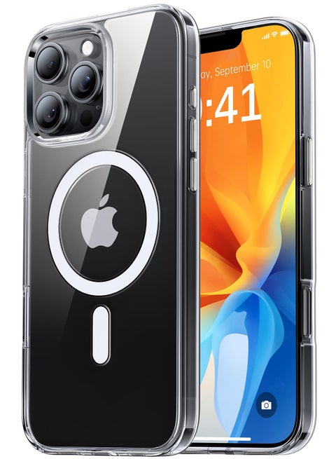 iPhone 13 Pro Magnetic Case, Compatible with MagSafe,【Anti-Yellowing】Crystal Clear Shockproof Protection Back Cover, Ultra Slim Strong Magnet Phone Shell Case for Apple 13 Pro (2021)