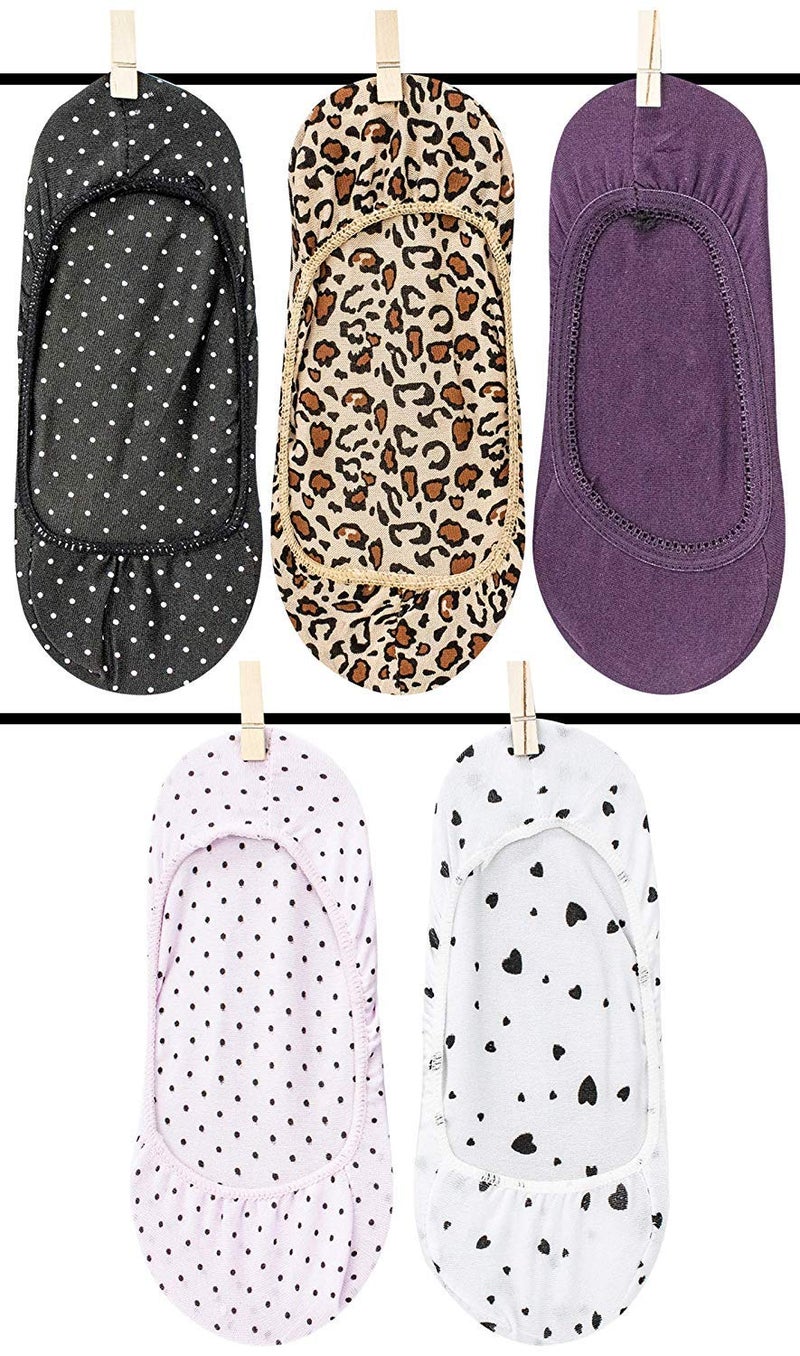 Missby ® Girl's Polka Dot Cotton No-Show Belly Socks (Multicolour , Pack of 5 Pairs, Free Size) - Image 5