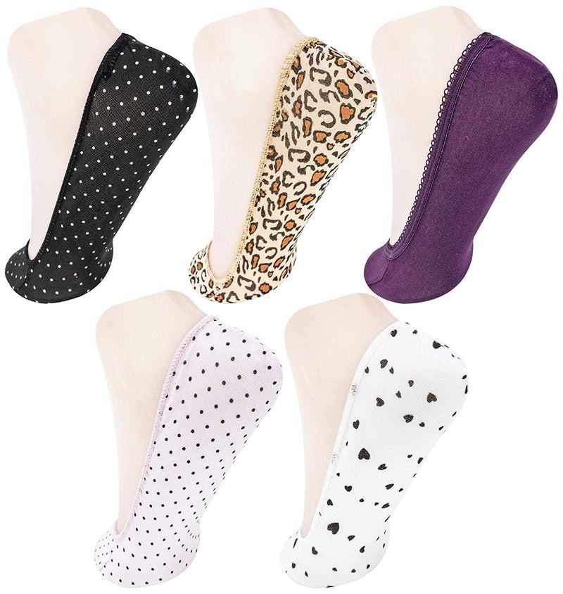 Missby ® Girl's Polka Dot Cotton No-Show Belly Socks (Multicolour , Pack of 5 Pairs, Free Size) - Image 3