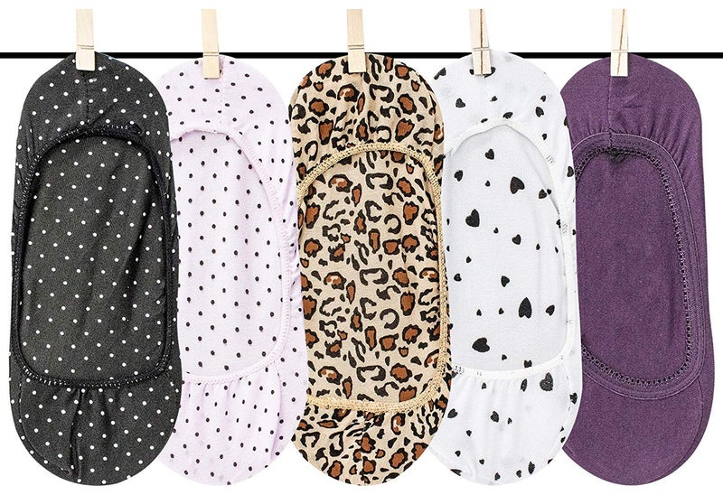 Missby ® Girl's Polka Dot Cotton No-Show Belly Socks (Multicolour , Pack of 5 Pairs, Free Size) - Image 1