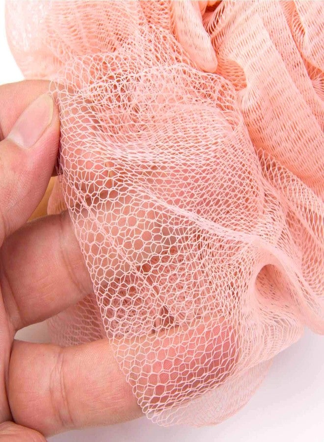Arswin Loofah Back Scrubber for Shower, Wooden Long Handle Bath Sponge Lufa Shower Brush, Soft Nylon Mesh Back Cleaner Washer, Women & Men Exfoliating Luffa Pouf on a Stick for Body (Pink) - Image 5