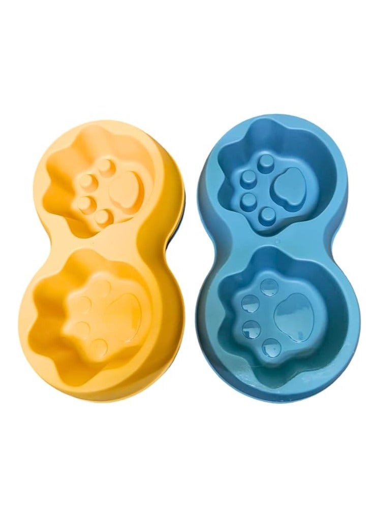 وعاء تغذية بطيء مزدوج عالي التحمل - أوعية طعام وماء للحيوانات الأليفة - الجراء، الكلاب والقطط الكبيرة الحجم - غير قابل للانزلاق - مضاد للاختناق - سهل الاستخدام، سهل الغسل مصنوع من مادة صالحة للطعام، غير سامة - Image 3