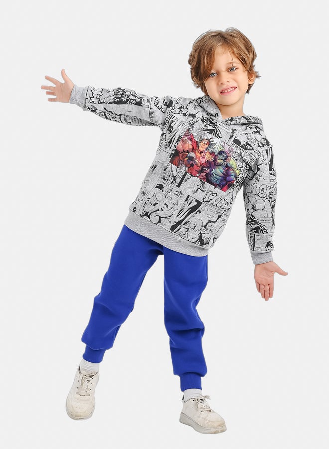 JOCKEY Kids Boy Inner Fleece the Avengers ComicsPrint Winter Pajama Set