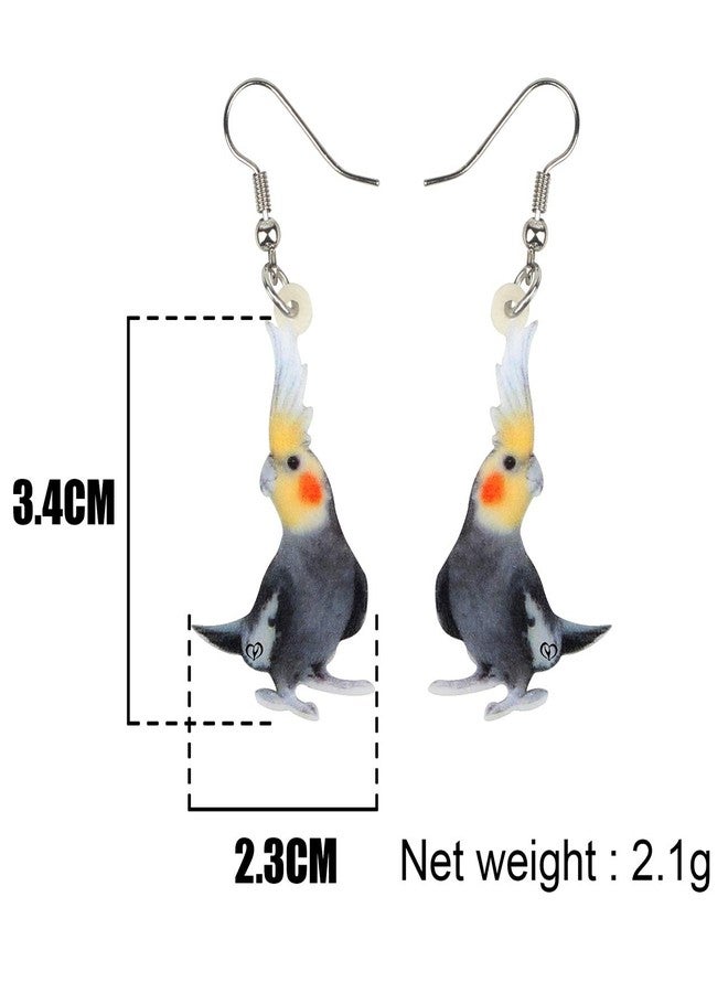 NEWEI Acrylic Cockatiel Parrot Bird Earrings Dangle Drop For Women Ladies Fashion Animal Jewelry Gifts Charm - Image 5