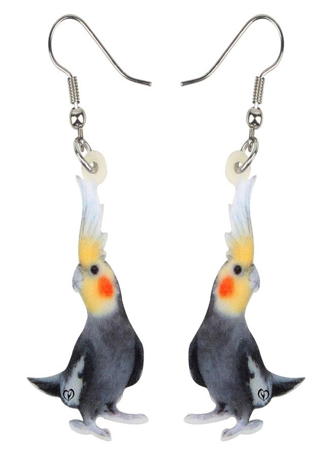 NEWEI Acrylic Cockatiel Parrot Bird Earrings Dangle Drop For Women Ladies Fashion Animal Jewelry Gifts Charm - Image 1