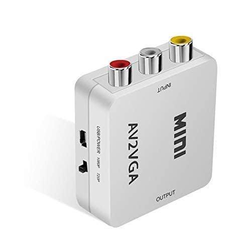 Tobo Mini HD AV2VGA Video Converter Convertor Box RCA CVBS to VGA Video Converter Conversor with 3.5mm Audio to PC HDTV Converter (NOT Work VGA to AV)-TD-657VC - Image 1
