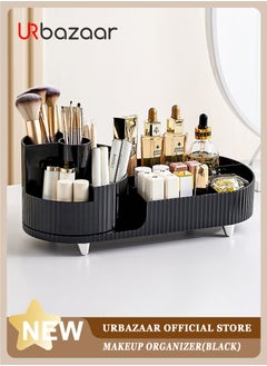 URbazaar Makeup Organizer, Upgraded 2-in-1 360 Rotating Makeup Brush Holder, Large Adjustable Cosmetic Storage for Vanity,Makeup Organizer Drawers for Skincare Cosmetic(White)  - Image 1
