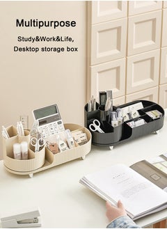 URbazaar Makeup Organizer, Upgraded 2-in-1 360 Rotating Makeup Brush Holder, Large Adjustable Cosmetic Storage for Vanity,Makeup Organizer Drawers for Skincare Cosmetic(White)  - Image 5
