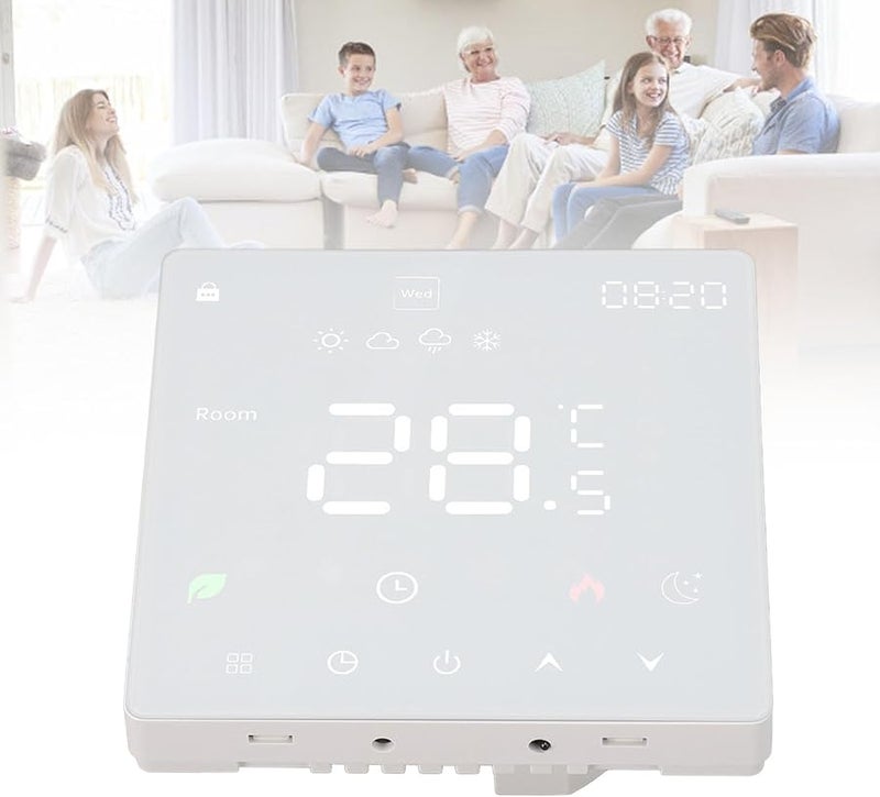 منظم الحرارة الذكي للتدفئة الأرضية الكهربائية مفتاح التحكم في درجة الحرارة شاشة LCD عرض مادة PC مقاومة للهب 90-240 فولت - Image 3