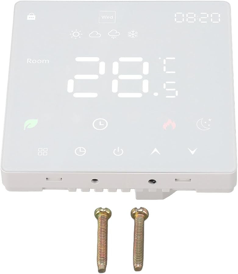 منظم الحرارة الذكي للتدفئة الأرضية الكهربائية مفتاح التحكم في درجة الحرارة شاشة LCD عرض مادة PC مقاومة للهب 90-240 فولت - Image 2