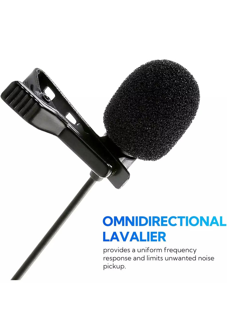 MOURIV - CM207 Lavalier Microphone Clip-on Lapel Mic for iPhone Android & Windows Smartphones PC DSLR Cameras Audio Recorders, YouTube, Interview, Studio, Video Recording 19.6ft - Image 1