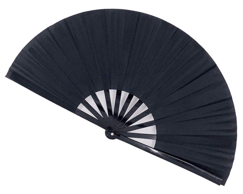 STHUAHE STHUAHE Large Folding Fans Rave Hand Clap Fan Popping Fan for Line Dancing Big Foldable Clacking Fans for Boots On The Ground Dance Festival Dancing Performance Black 