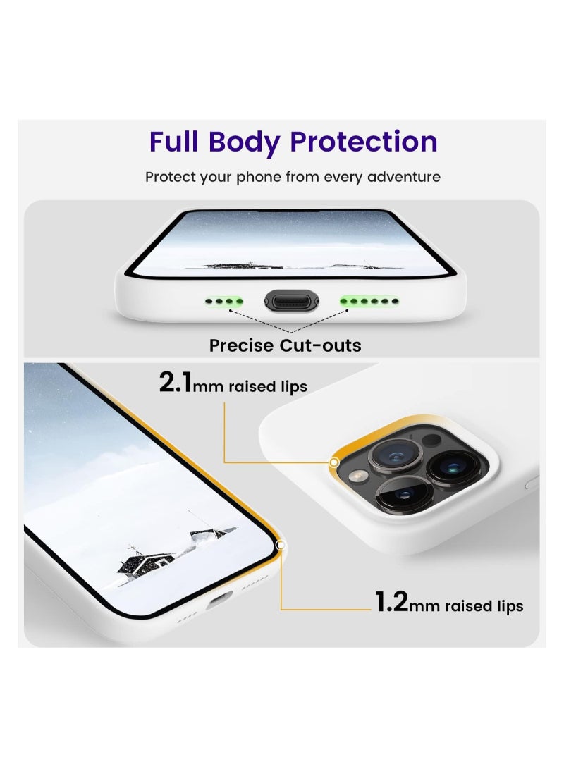 ELTRAZONE Designed for iPhone 14 Pro Max Case, Silicone Shockproof Slim Thin Phone Case for iPhone 14 Pro Max 6.7 inch (White) - Image 3