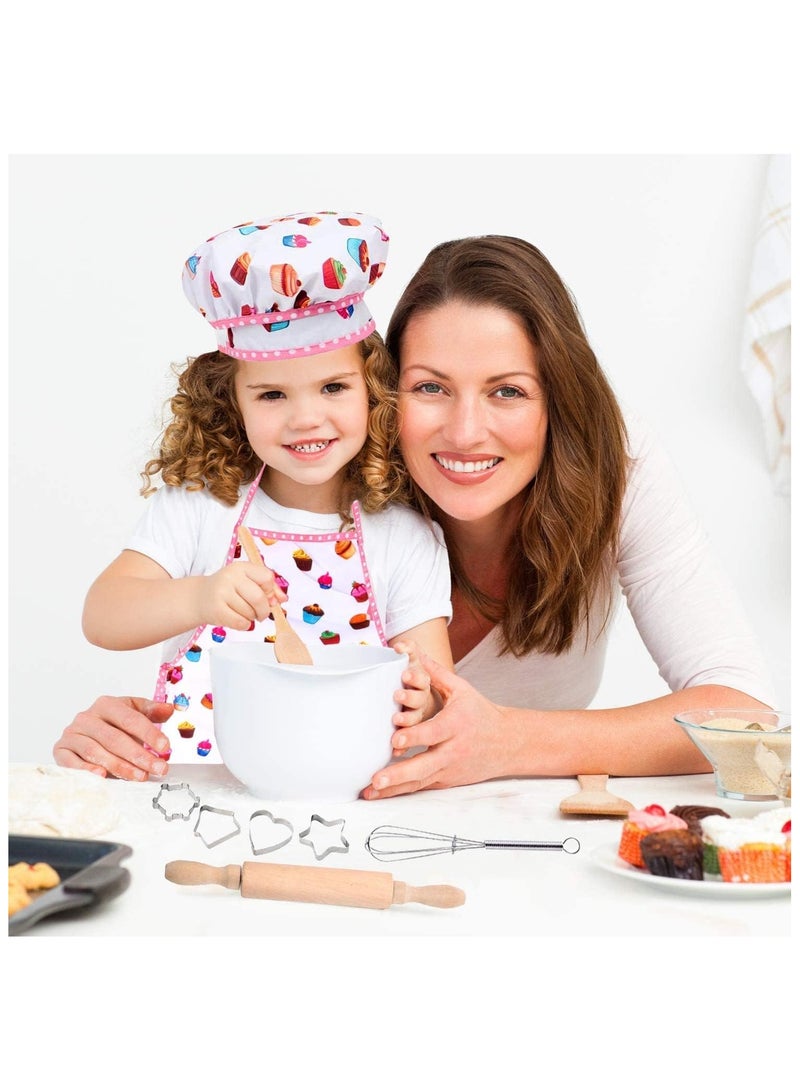 Cute Kids Cooking and Baking Set, Toddler Aprons Cooking Toys,Kids Chef Outfit Set 11 PCS Includes Apron,Chef Hat, Mitt and Utensil for Toddler Dress Up Chef Costume Career Role Play  for Age 3-6 - Image 3