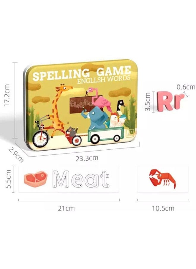 Cordova 26 English letters spelling word Wooden Toddler See and Spelling Learning Toy Matching Alphabet Word Game with Toys for Kid’s Montessori Preschool Education  - Image 2