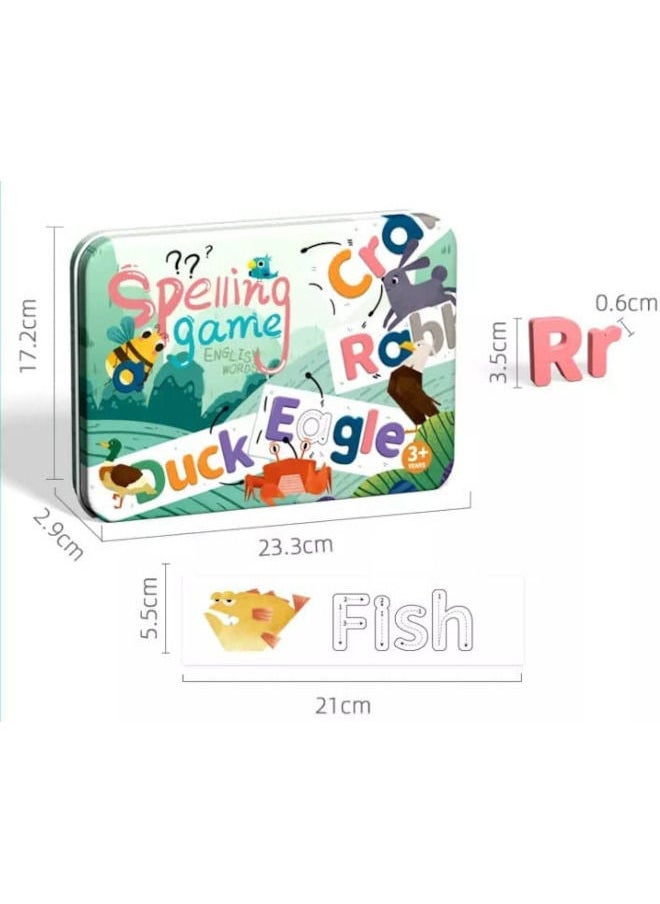 Cordova 26 English letters spelling word Wooden Toddler See and Spelling Learning Toy Matching Alphabet Word Game with Toys for Kid’s Montessori Preschool Education  - Image 3