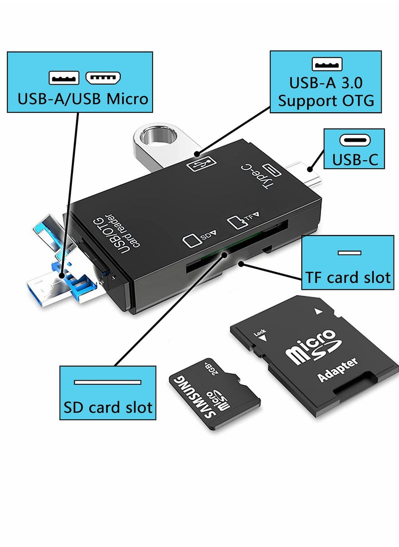 SYOSI - 2PCs 2-Slot Type-C OTG and USB 3.0 Micro SD Card Reader Multifunction Connector Supports for CF/SD/SDHC/SCXC/MMC/MMC Micro, Etc Windows Mac Linux, Certain Android Systems - Image 1