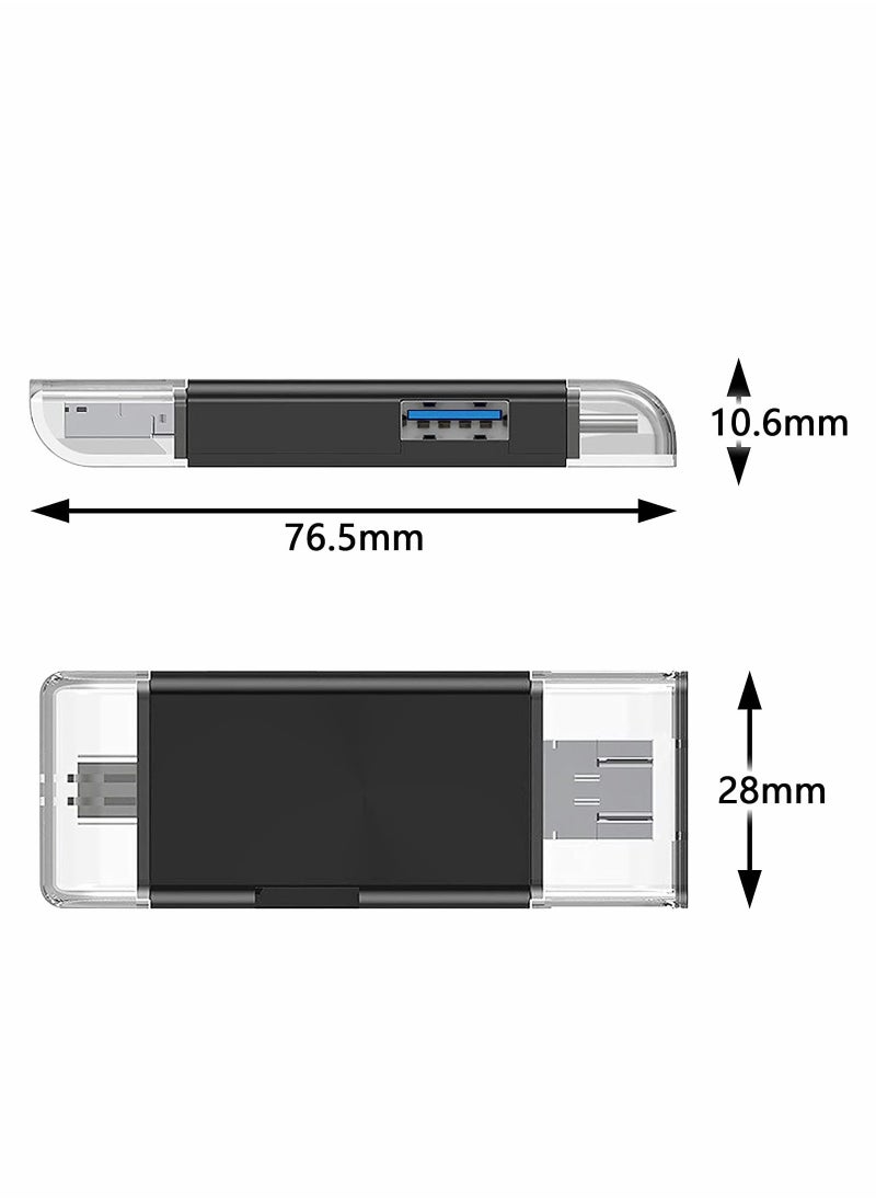 SYOSI - 2PCs 2-Slot Type-C OTG and USB 3.0 Micro SD Card Reader Multifunction Connector Supports for CF/SD/SDHC/SCXC/MMC/MMC Micro, Etc Windows Mac Linux, Certain Android Systems - Image 1